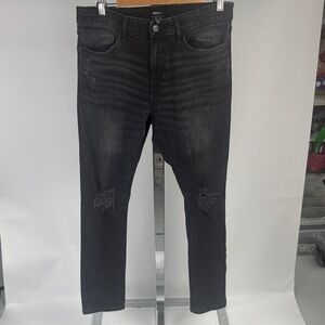 Forever 21 Men's Black Ripped Skinny Jeans